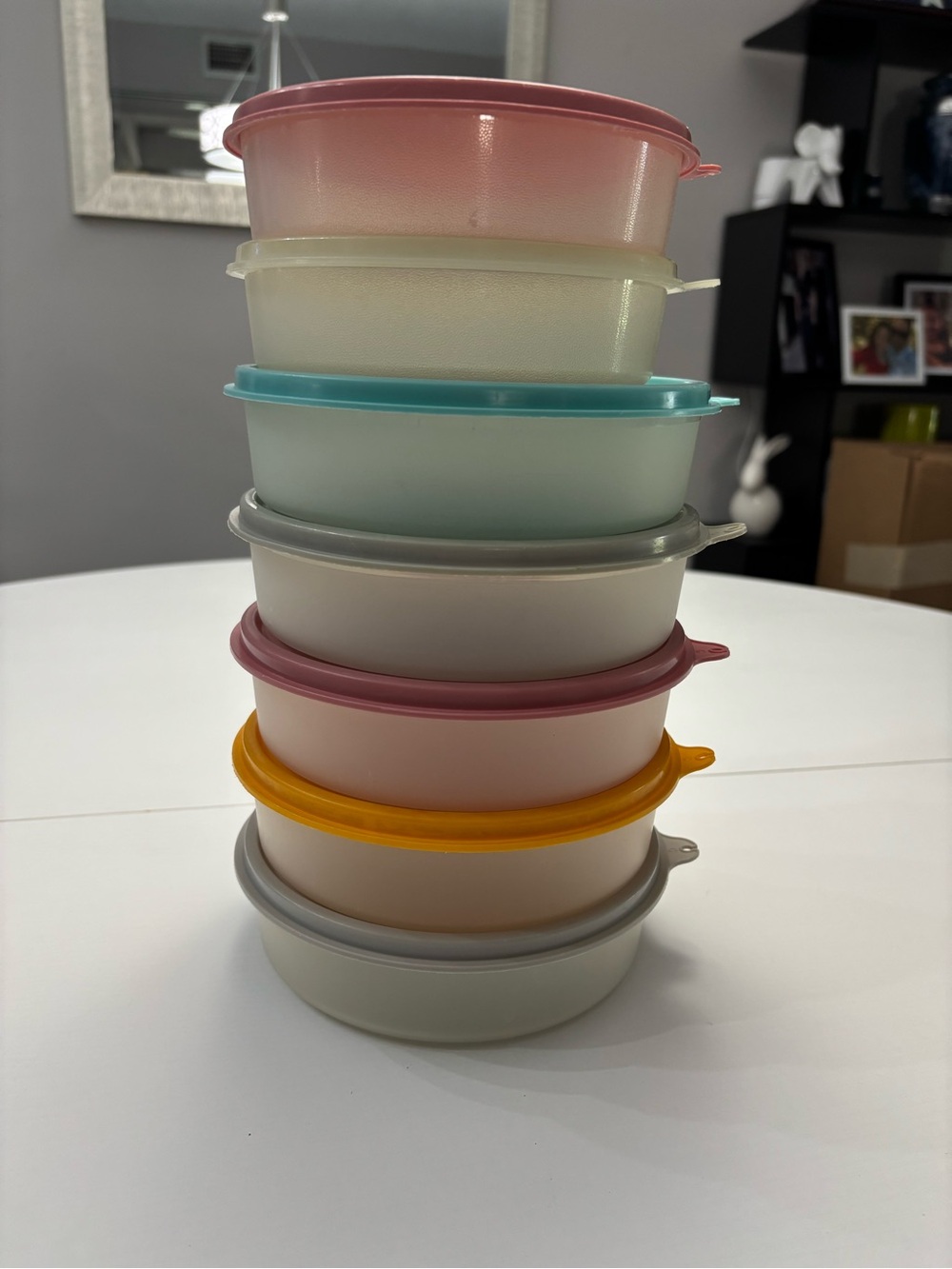 Vintage Tupperware Wonder Bowls Set of 7 Multi-Size Pastel Retro